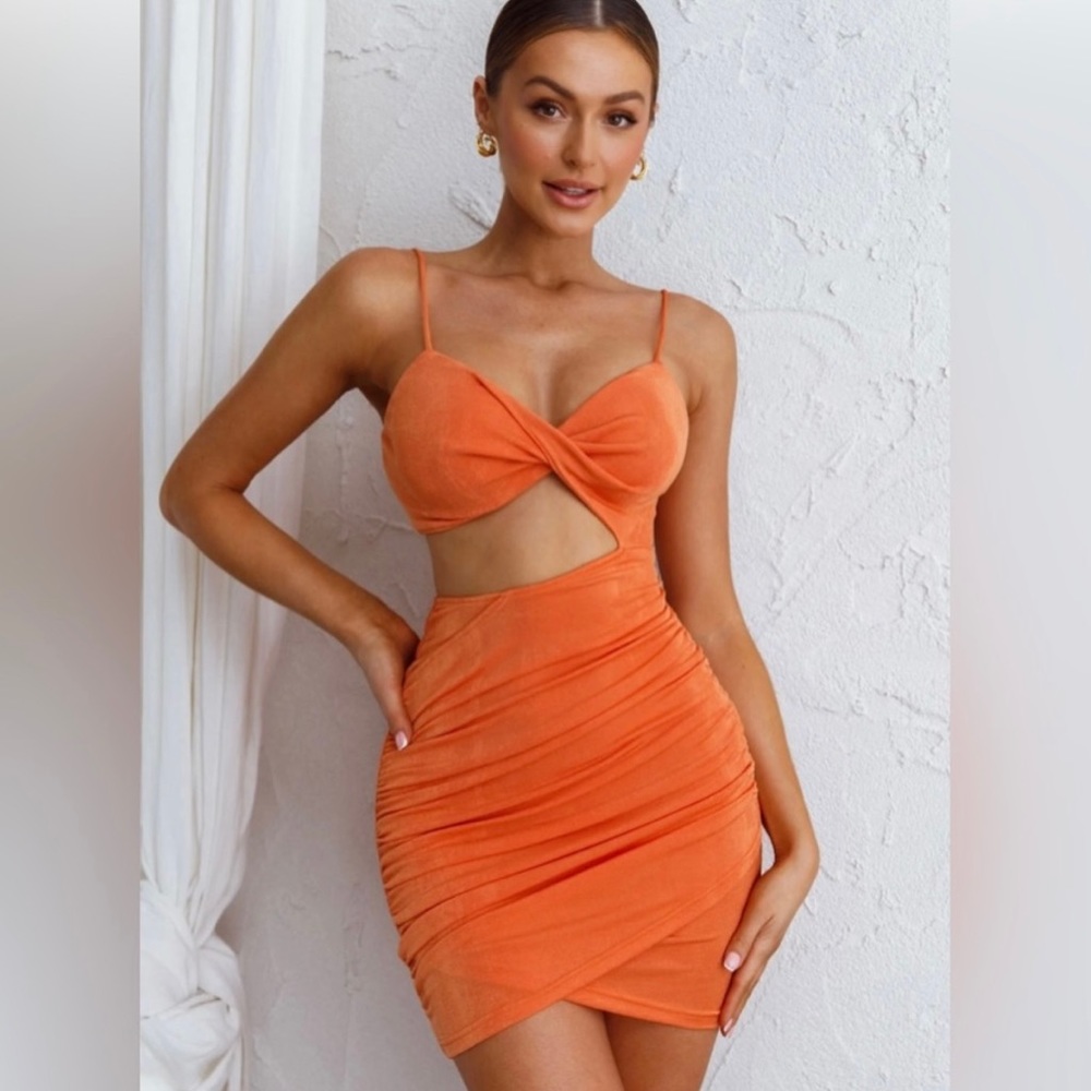 Orange cutout dress